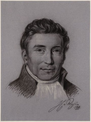 Portrait of Dr. Sibrandus Stratingh drawn in the year 1841 (Beeldbank Archief).