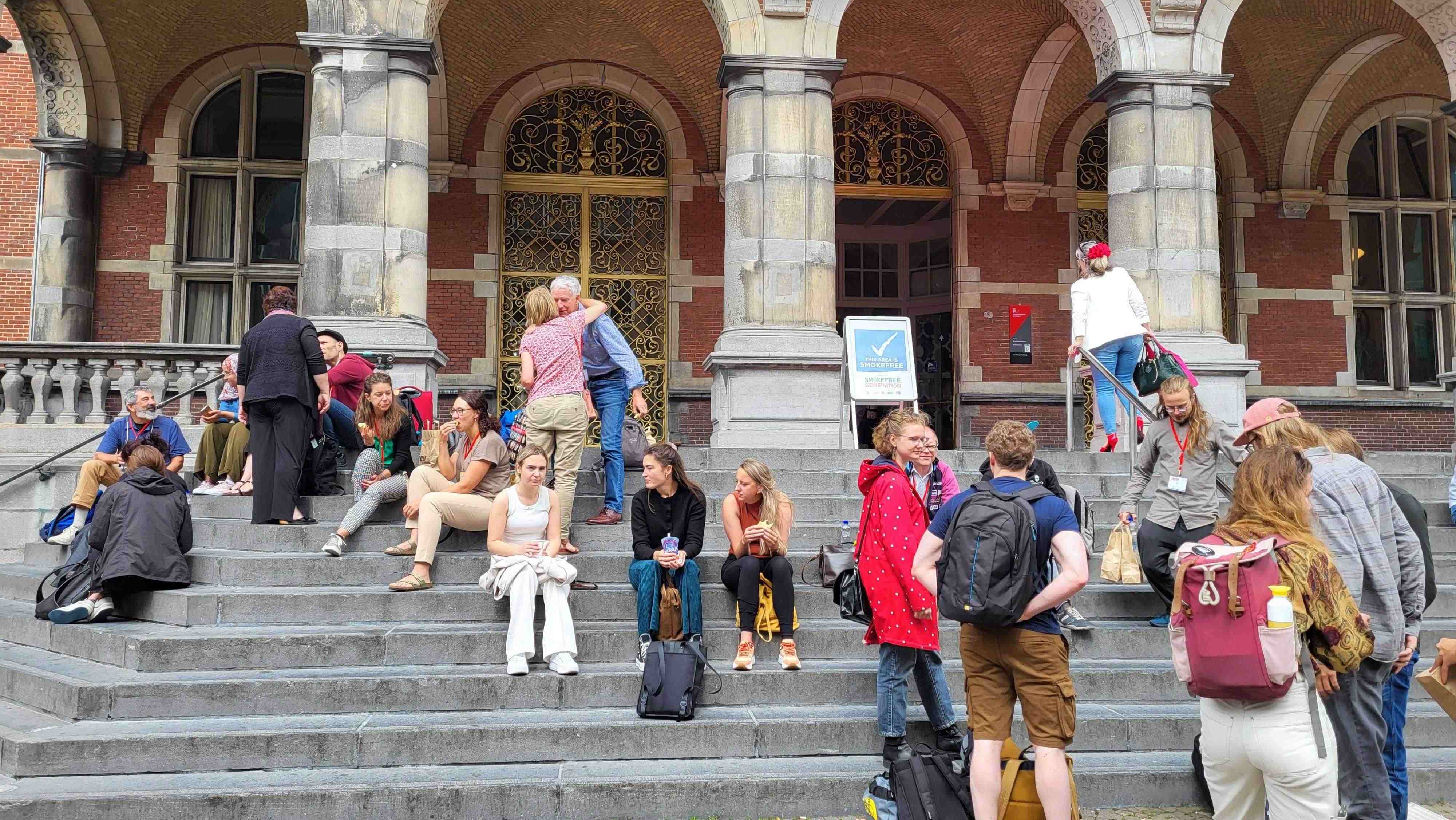 In front of the Academy building