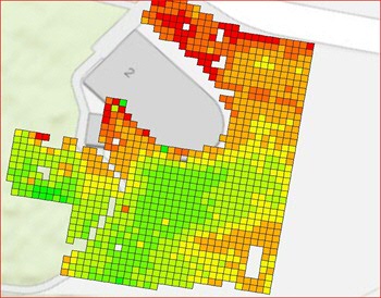 Afbeelding 1: Heatmap van het kloostercomplex