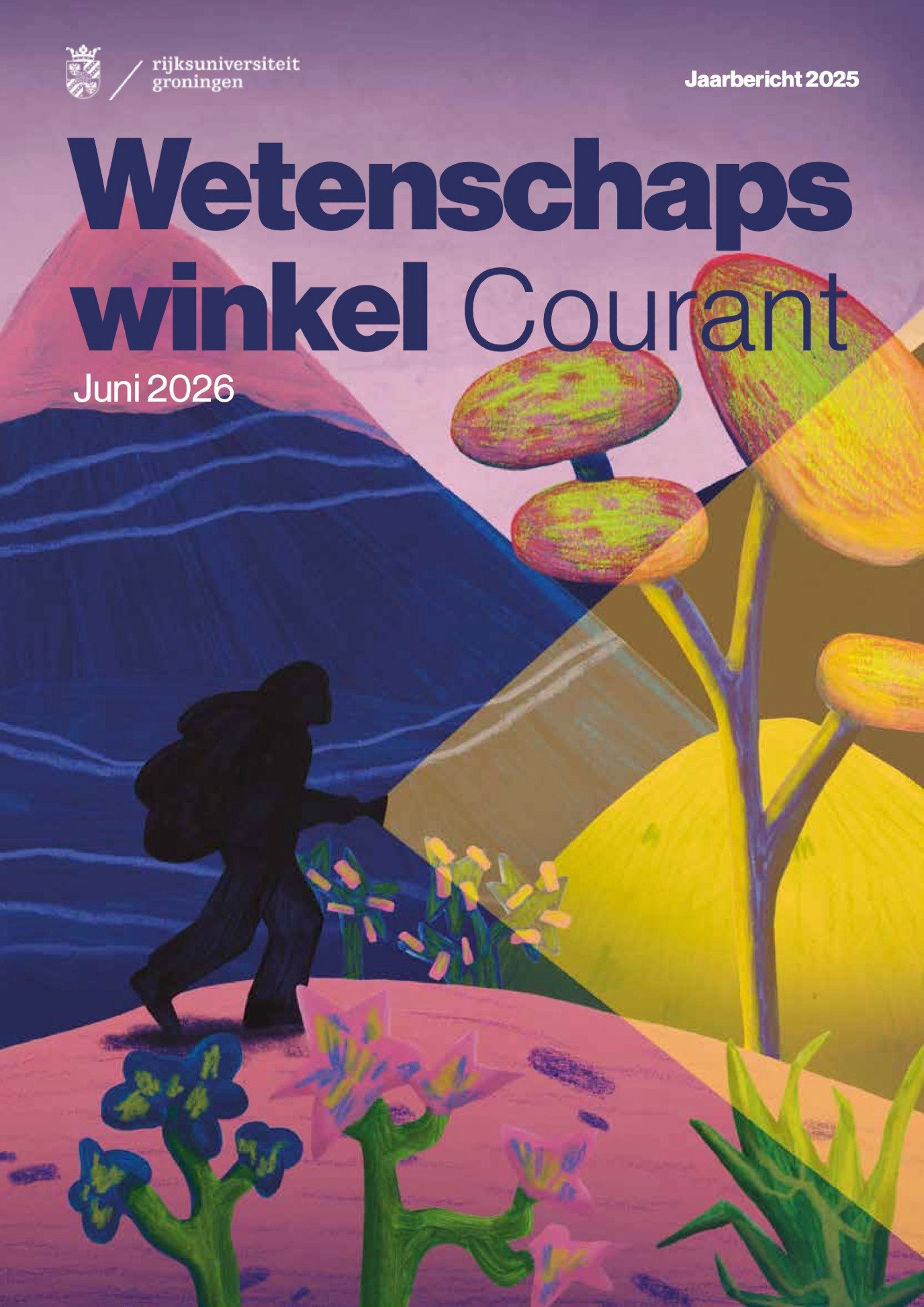 Kim Dumoré ontwierp de omslag van de Wetenschapswinkel Courant 2025