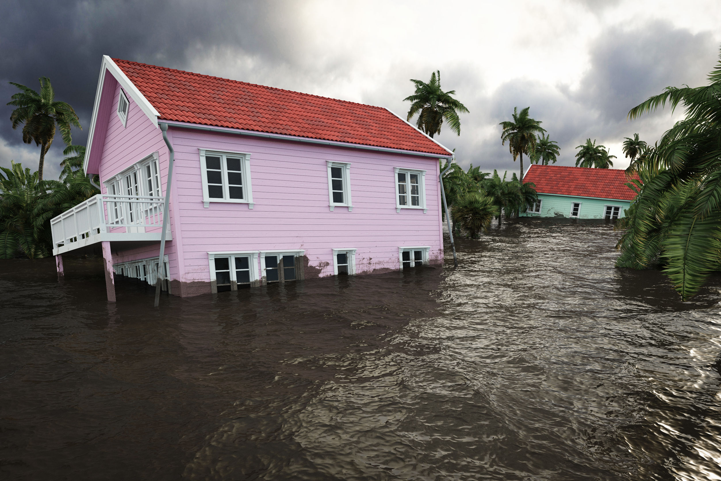 Flooding houses. Photo: Monika Mlynek