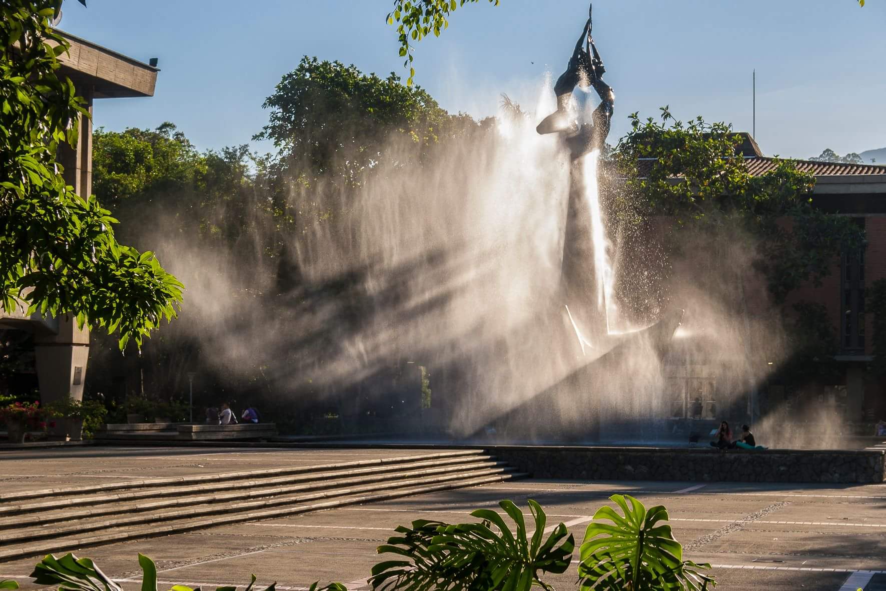 Fountain on campus