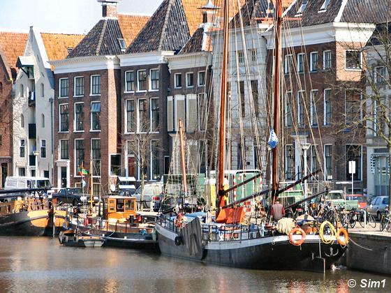 Boats in the canals of Groningen