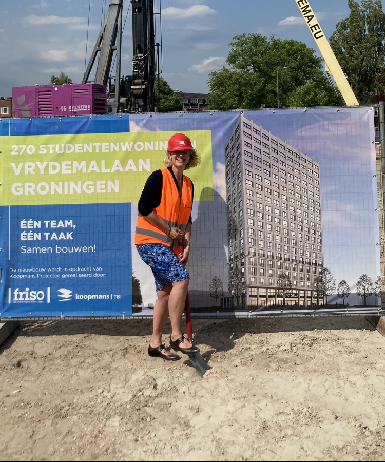 Our dean at the construction site