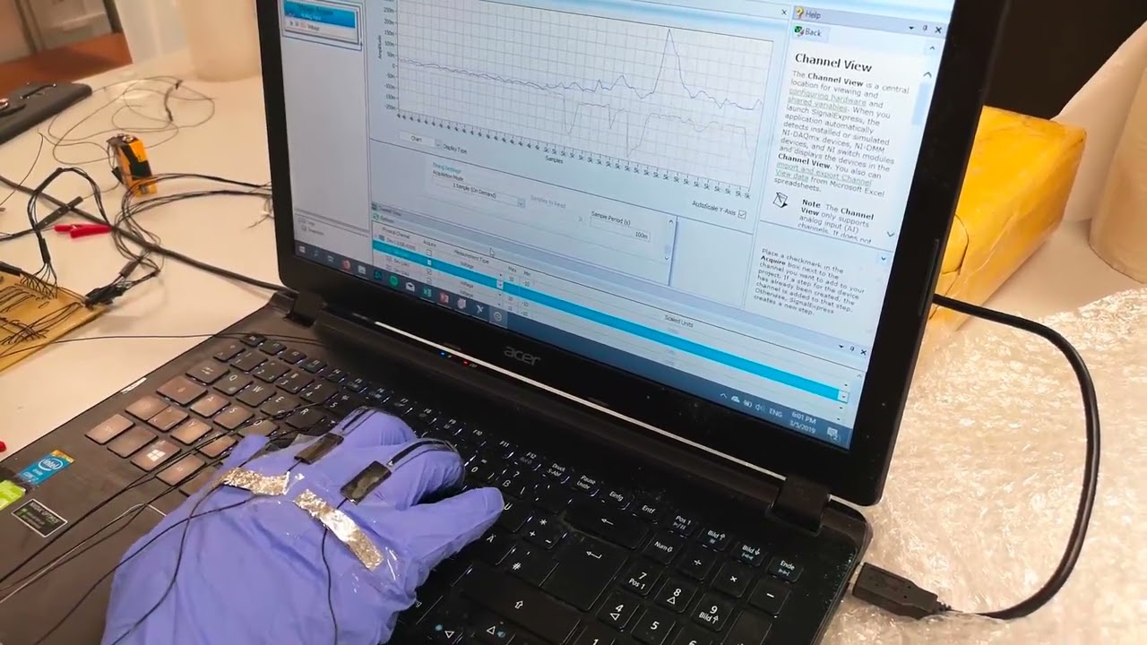 Real-time response from the CNF based gesture sensing smart glove
