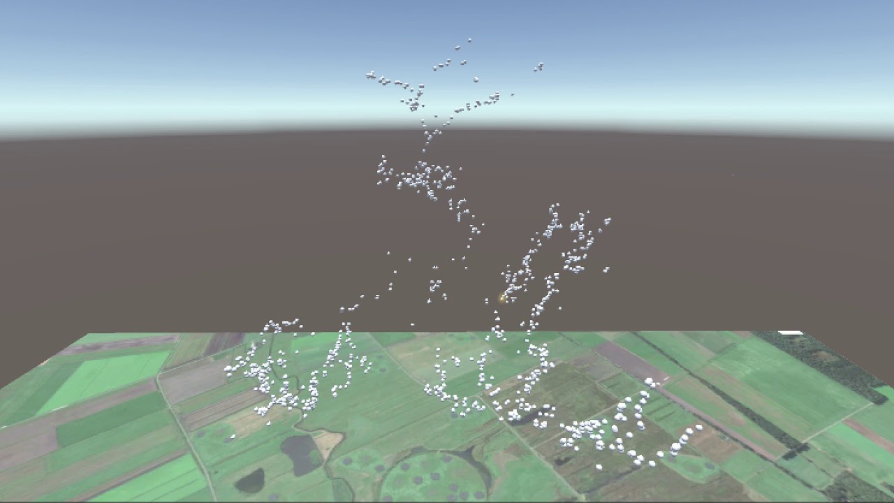 3D visualisatie van de radiosignalen die een bliksemflits uitzendt, op basis van LOFAR data | Visualisatie: Stijn Buitink, Vrij Universiteit Brussel