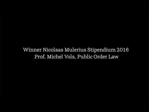 Michel Vols, winner Nicolaas Mulerius Stipendium 2016