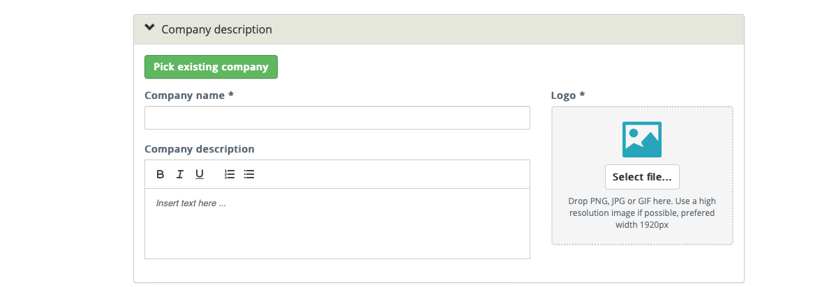 Create a company profile.