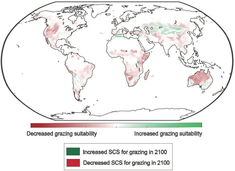 Afnemende geschiktheid graasgebieden door klimaatverandering
